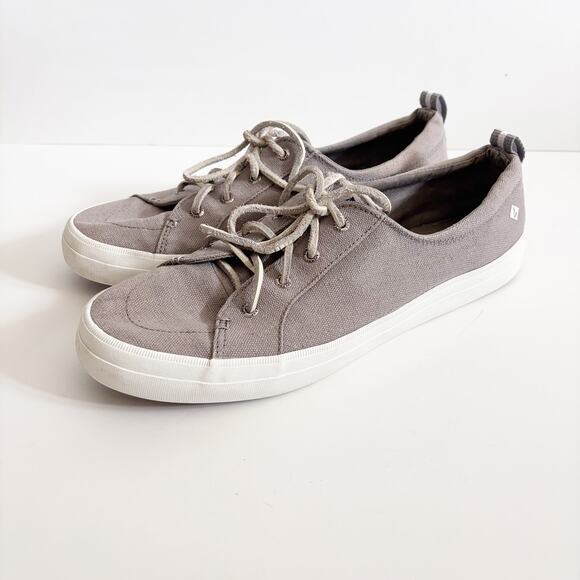 Sperry Crest Vibe Women's 11 Gray Top Sider Boat Shoe Canvas Sneaker STS99042 - Picture 1 of 14